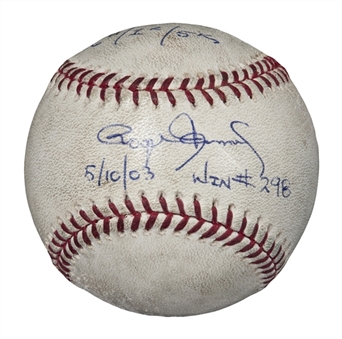 2003 Roger Clemens Game Used And Signed OML Selig Baseball From His 298th Career Win (PSA/DNA)